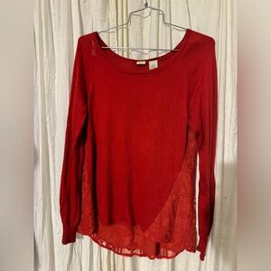 Anthropologie Sweater red pullover